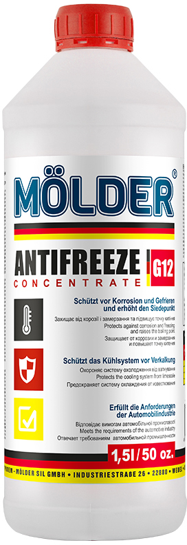 Охолоджувальна рідина MOLDER G12, концентрат, червоний, 1,5 л (UKF-015-G12)